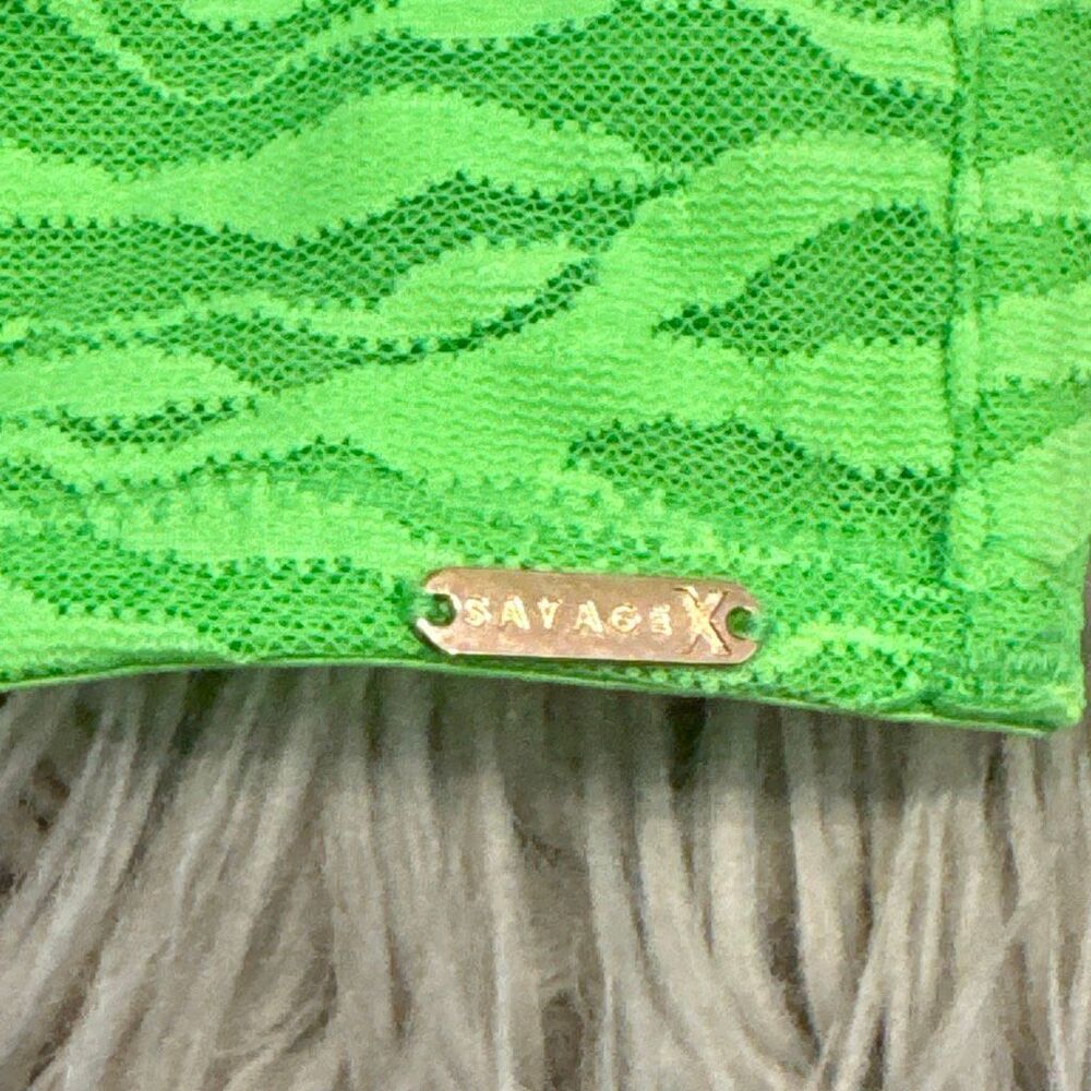 Savage X Fenty ' All Over Me Lace Bandeau Bralette (Green Tea) size large - Picture 3 of 5
